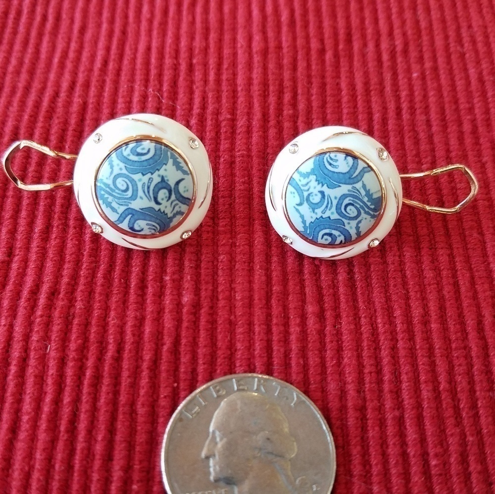 FIMO-LOOK Rose Gold Clip Post Earrings